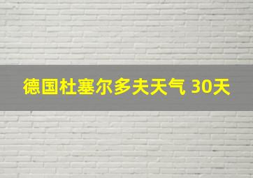 德国杜塞尔多夫天气 30天